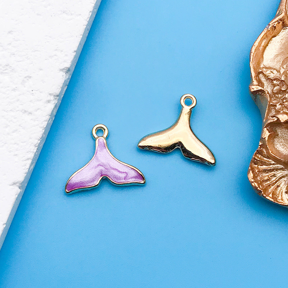 Wholesale Purple Drip Oil Alloy Flower Love DIY Necklace Bracelet Pendant